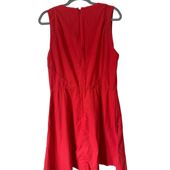 Gap Sleeveless Dress Women’s Size 12T Red Scoop Neck BackZip Pockets Front Pleat - Picture 2 of 5